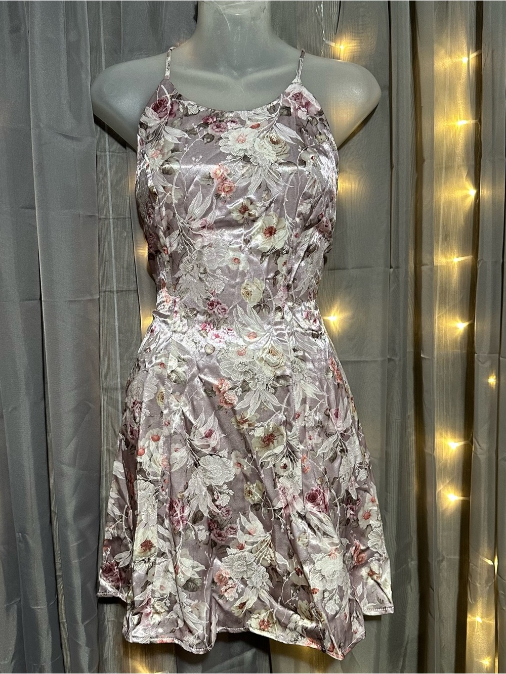 Vintage Deadstock Frederick’s of Hollywood pink floral mini dress Sz 9/10 NWOT
